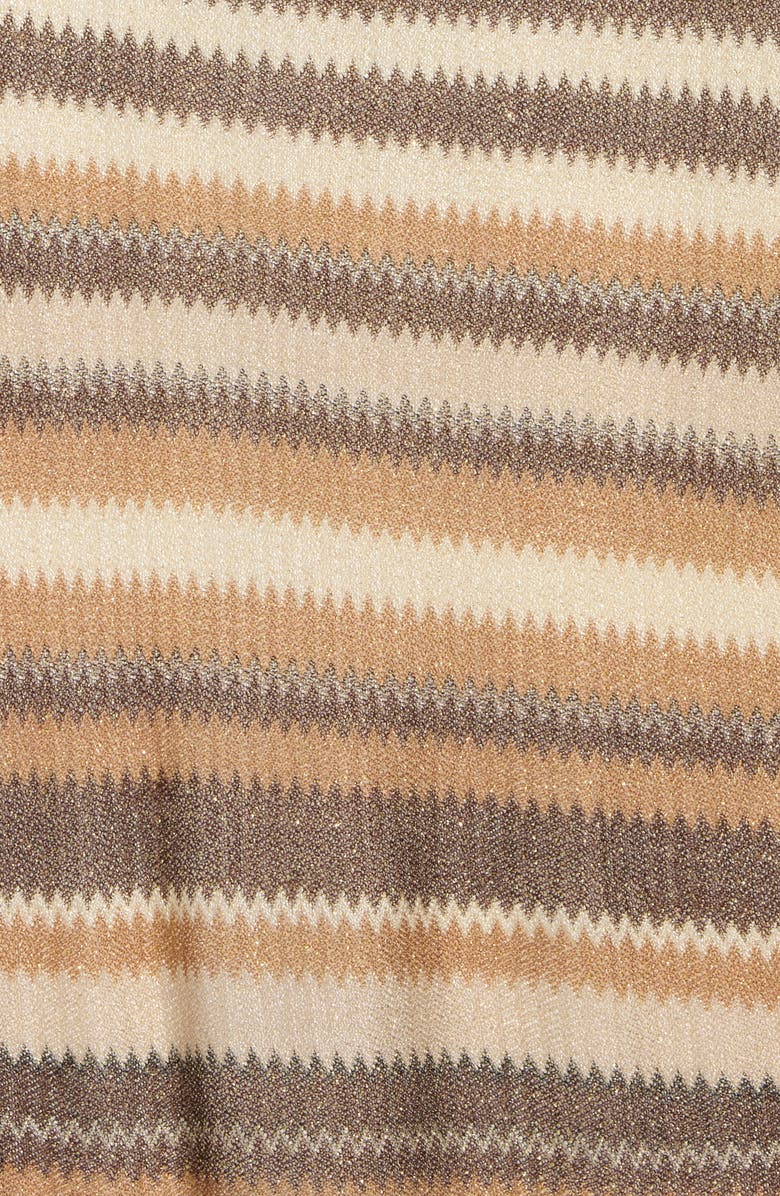 Steve Madden Stripe Metallic Knit Square Scarf, Alternate, color, Brown