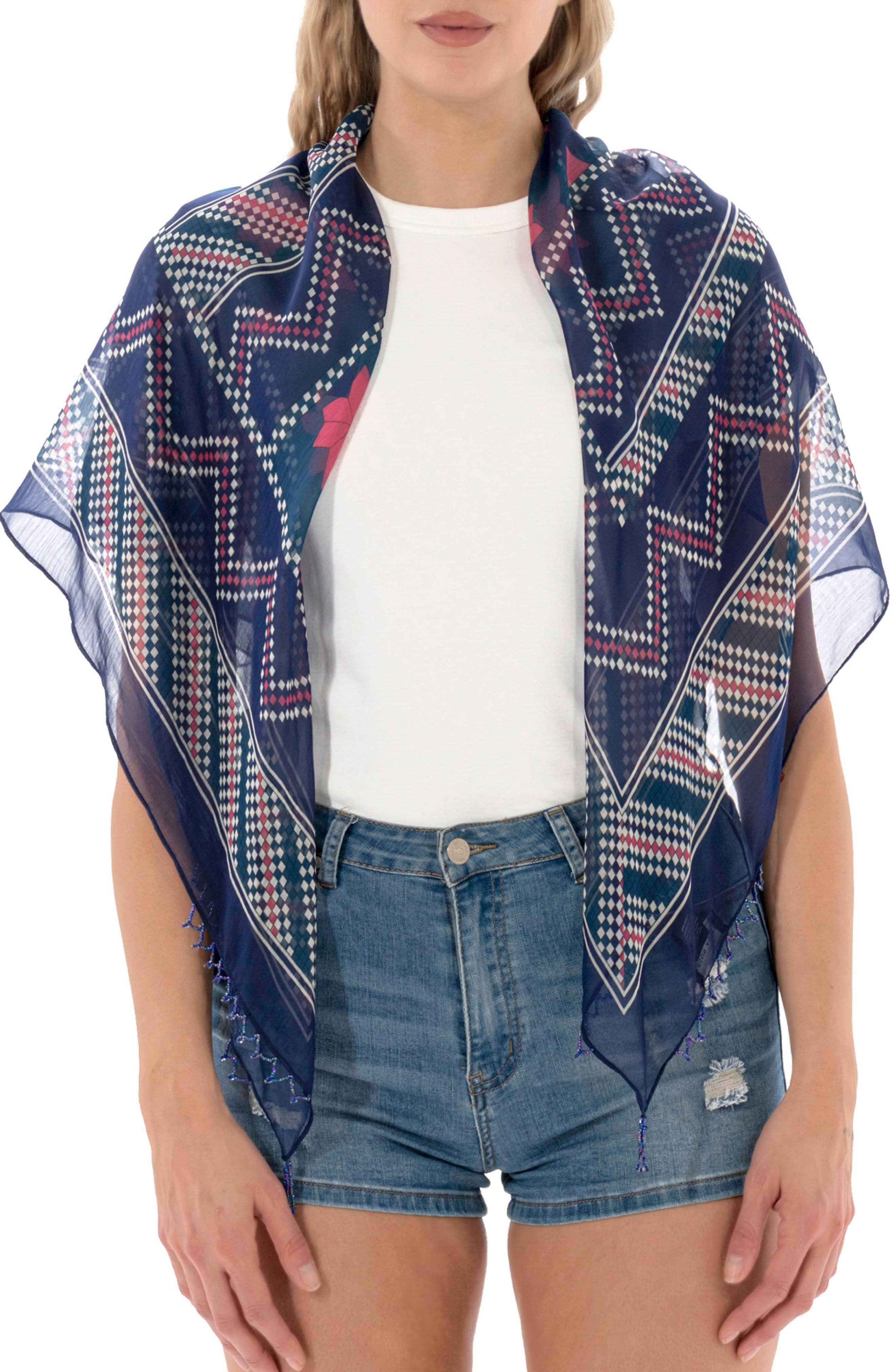 MARCUS ADLER Abstract Print Square Scarf