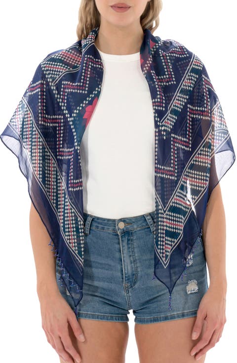 Abstract Print Square Scarf