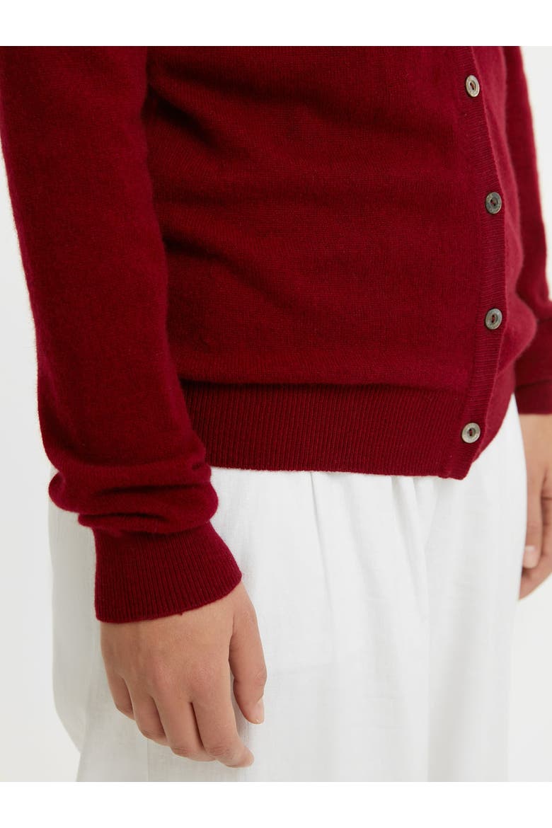 Timeless Cashmere V-Neck Cardigan, Alternate, color, bordeaux