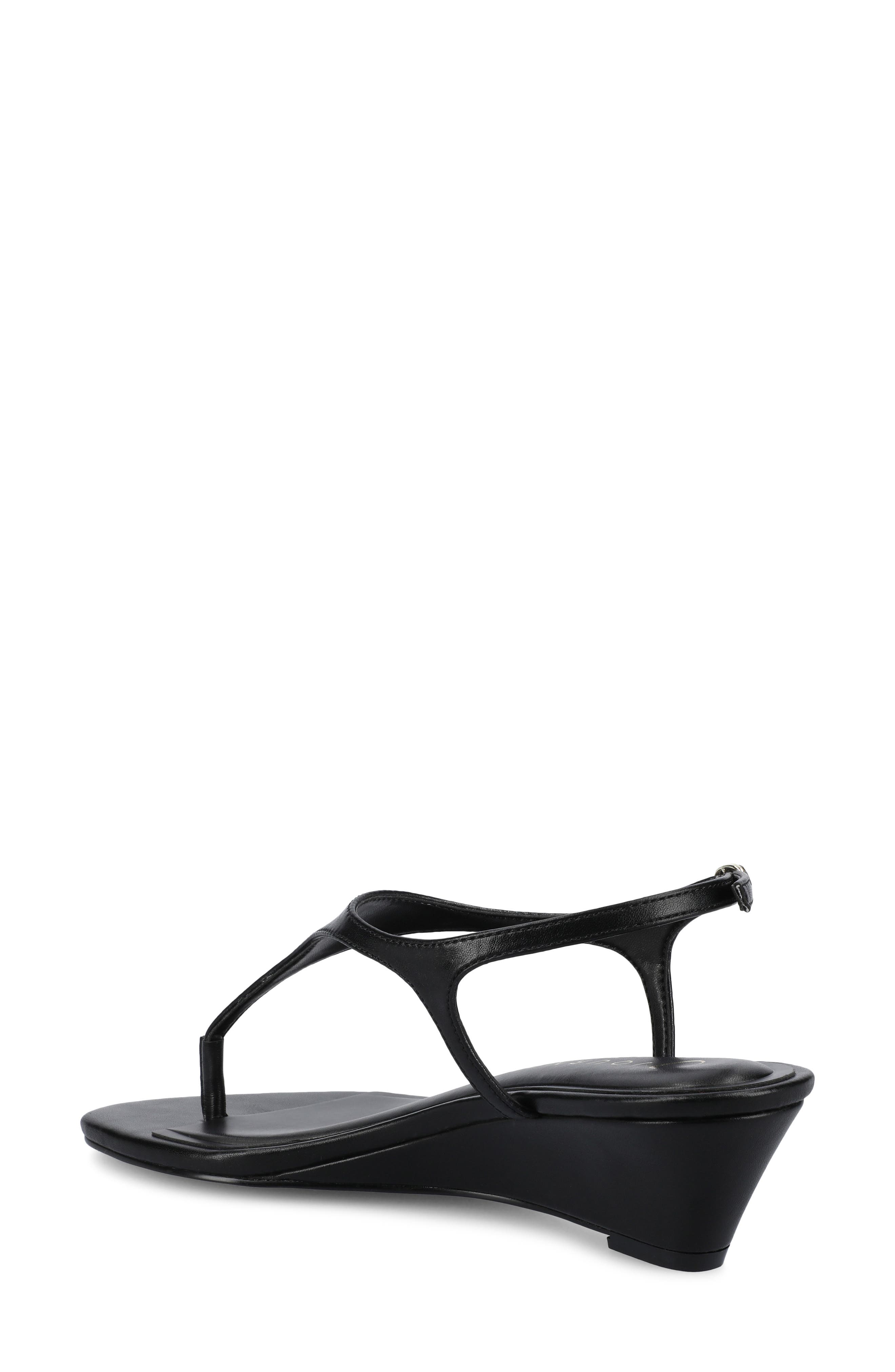 Journee Collection Kathryn Wedge Slingback Sandal, Alternate, color, Black