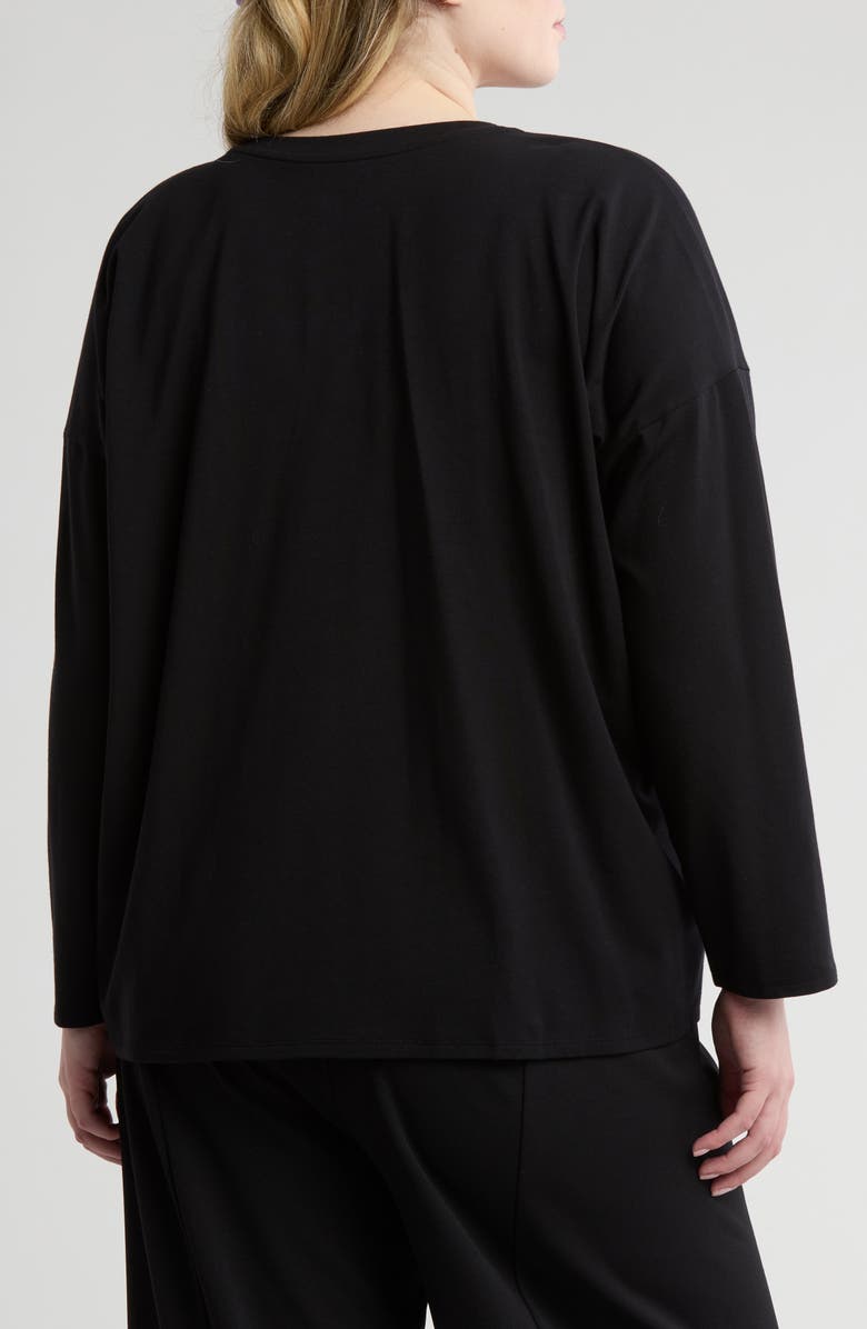 Eileen Fisher Crewneck Boxy Top, Alternate, color, Black
