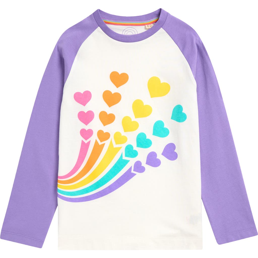 Shop Little Bird Kids' Long Sleeve Hearts Graphic T-shirt In Purple