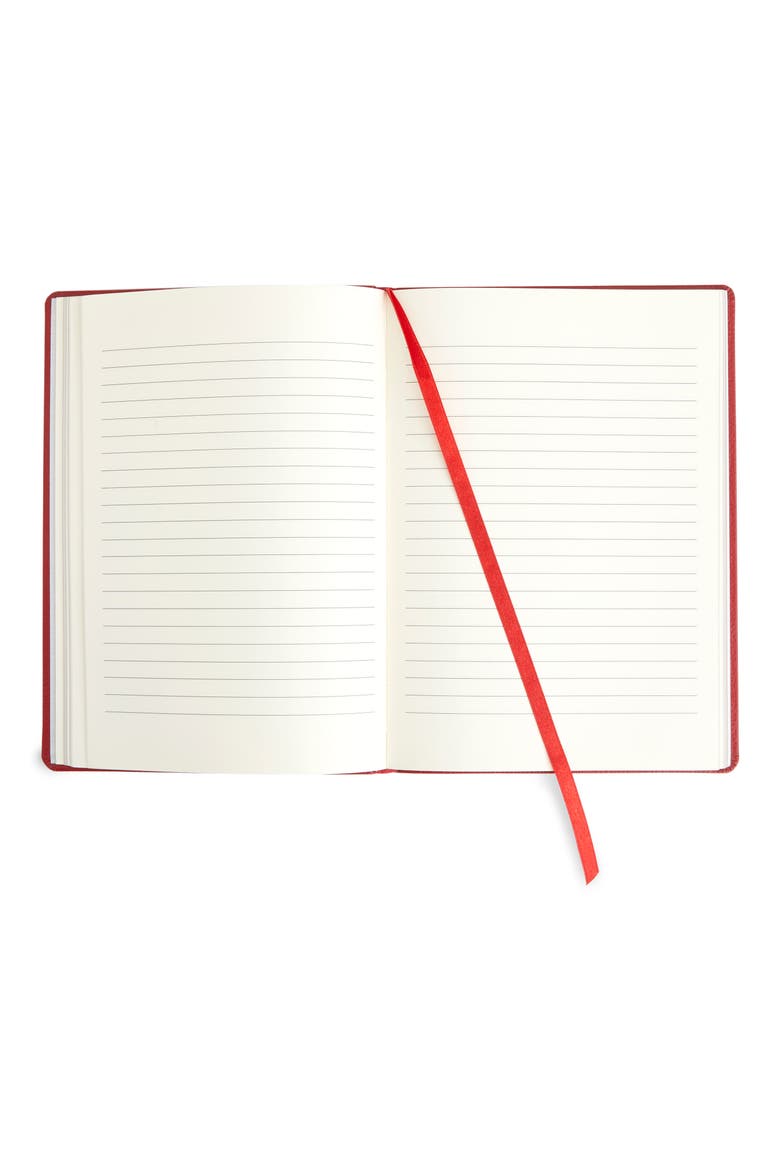 Personalized Leather Journal, Alternate, color, RED- GOLD FOIL