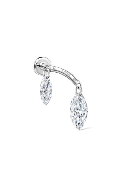 Floating Double Marquise Diamond Single Stud Earring