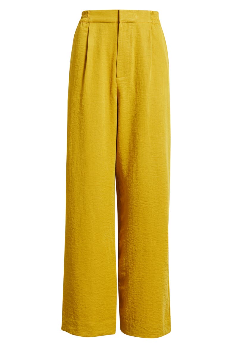 Pleated Wide Leg Pants, Alternate, color, DIJON