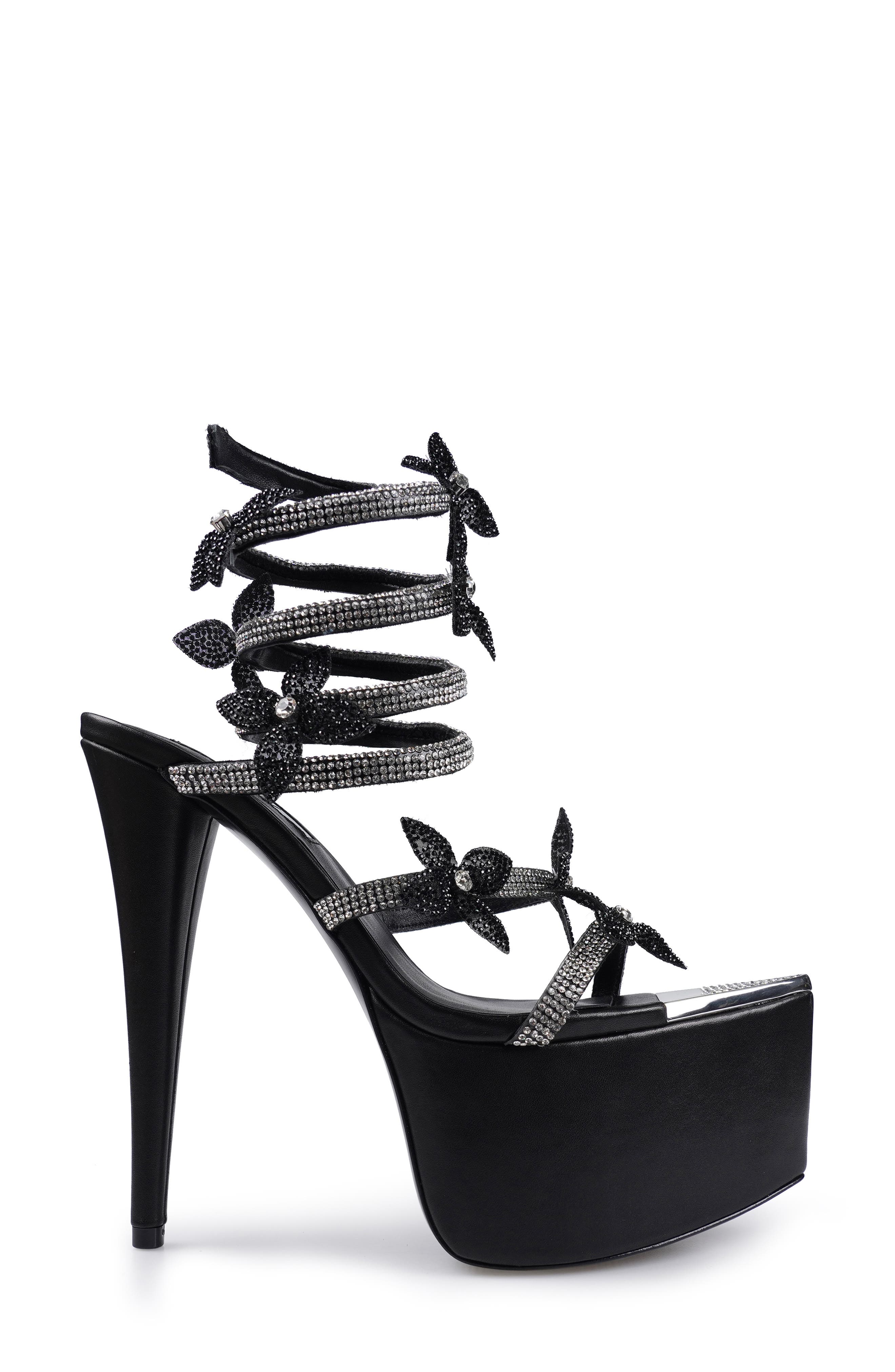 ZIGI Zinnia Embellished Strappy Platform Sandal, Alternate, color, Black Suede