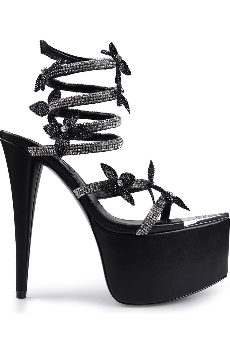 ZIGI Zinnia Embellished Strappy Platform Sandal, Alternate, color, Black Suede