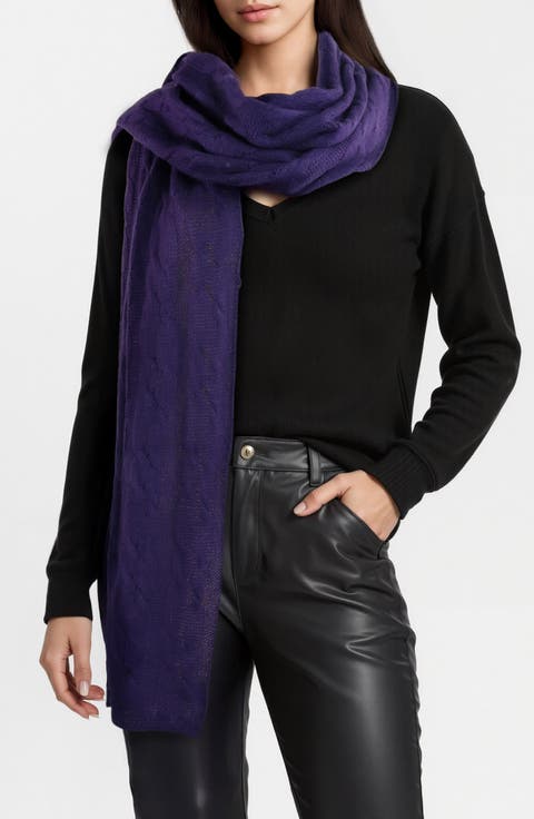 Cashmere Cable Knit Scarf