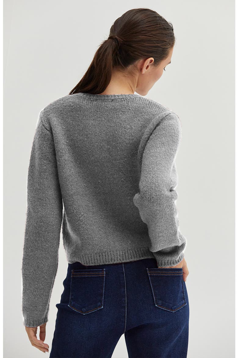 Button Down Cardigan, Alternate, color, Heather Grey