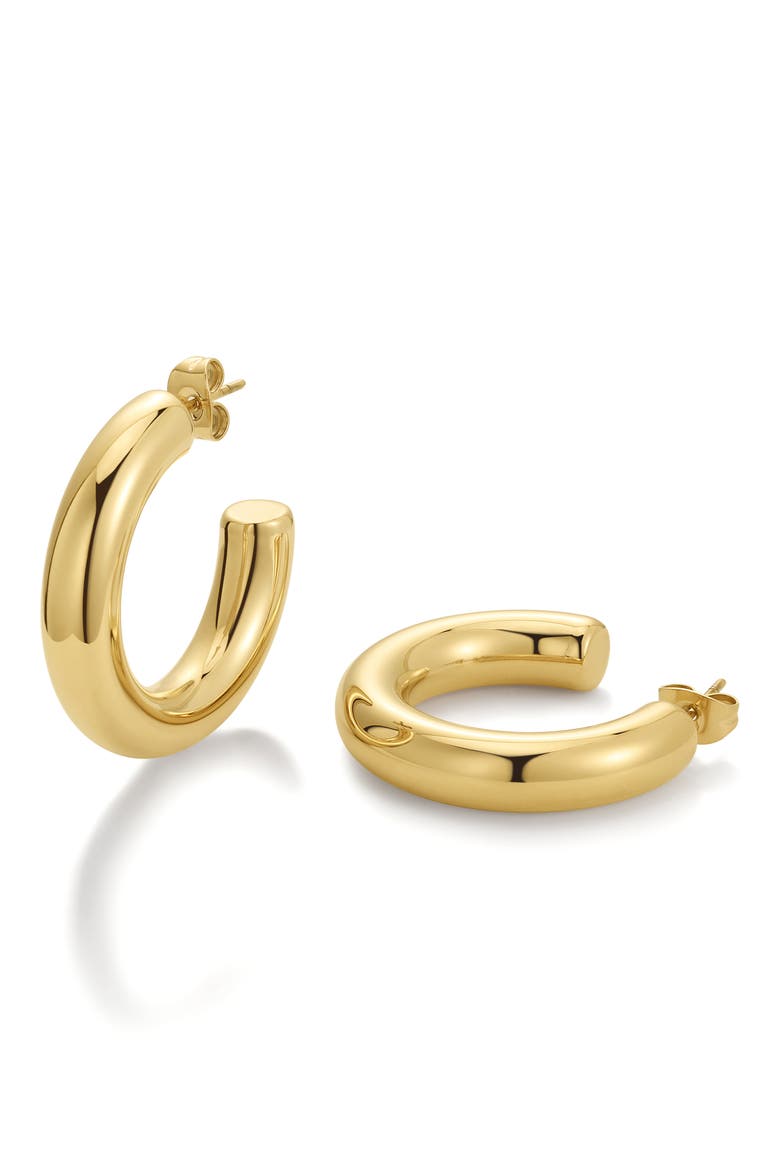Bold Lucky Hoop Earrings, Main, color, GOLD