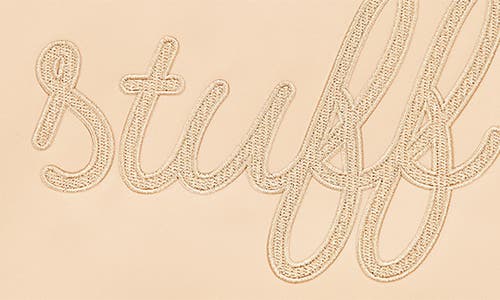 Stoney Clover Lane Large Stuff Embroidered Nylon Pouch In Sand