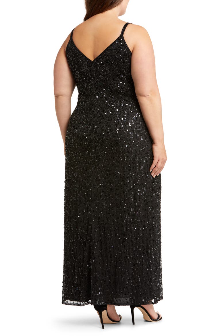 Sequin Mesh Gown with Jacket, Alternate, color, BLACK 001