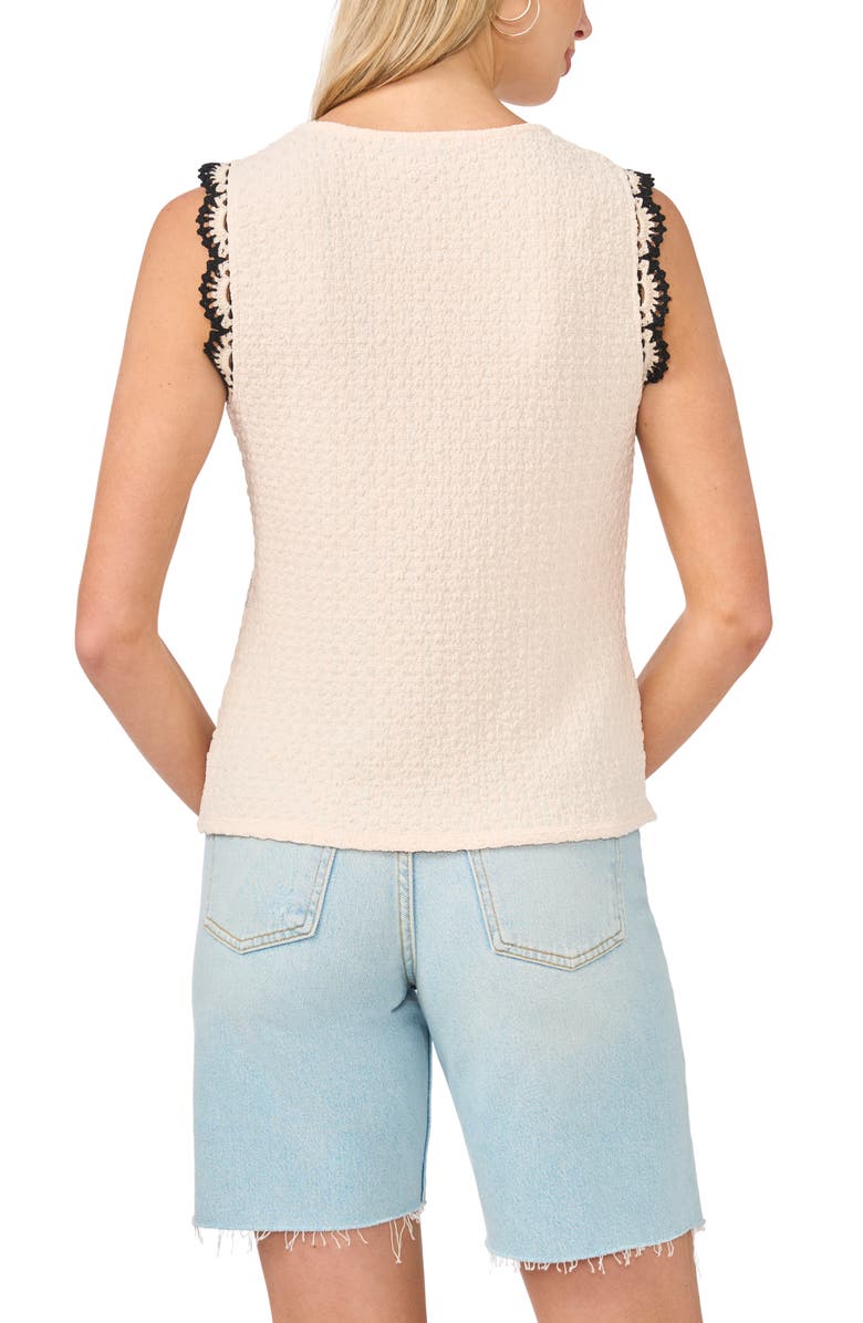 Vince Camuto Scallop Tweed Sleeveless Top, Alternate, color, Soft Cream