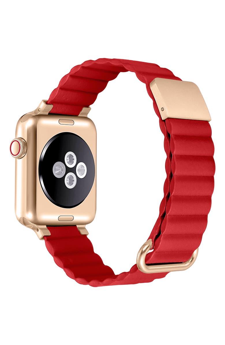 The Posh Tech Dakota 42–49mm Apple Watch<sup>®</sup> Watchband, Alternate, color, Red