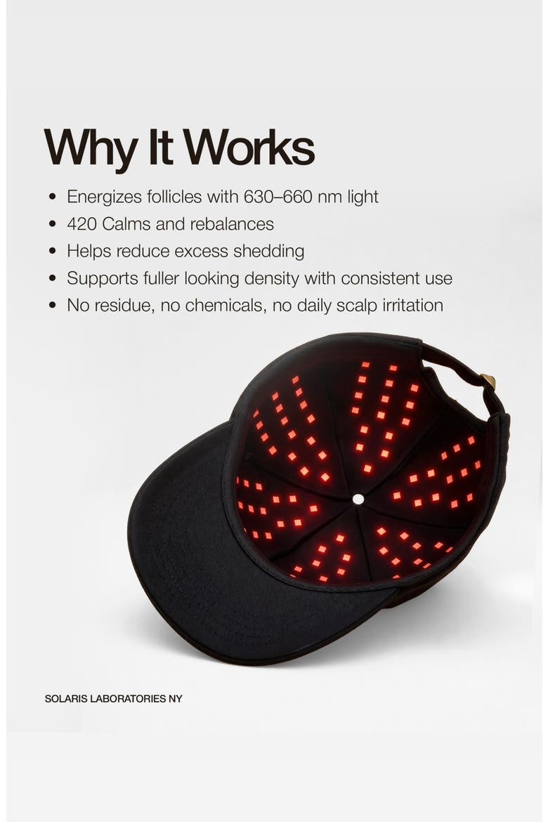 OOO Red LED Scalp Health Cap, Alternate, color, BLACK