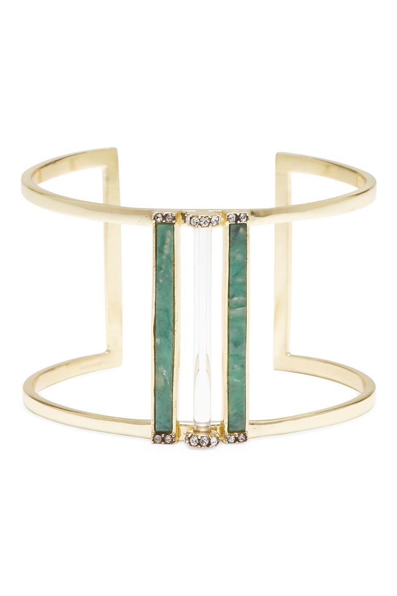 Large Cuff Bracelet, Main, color, GOLD/ CRYSTAL
