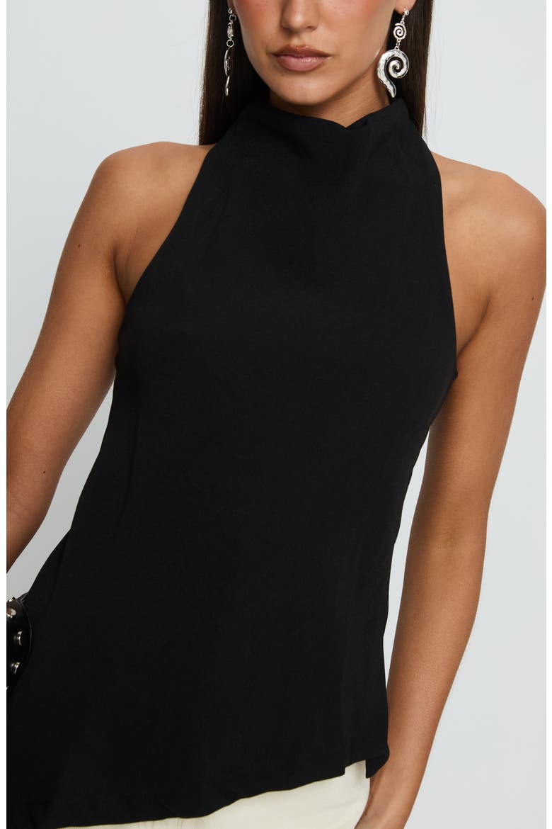 Days Get Dark Asymmetric Top, Alternate, color, BLACK