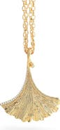 Anabel Aram Jewelry Gingko Cubic Zirconia Pendant Necklace