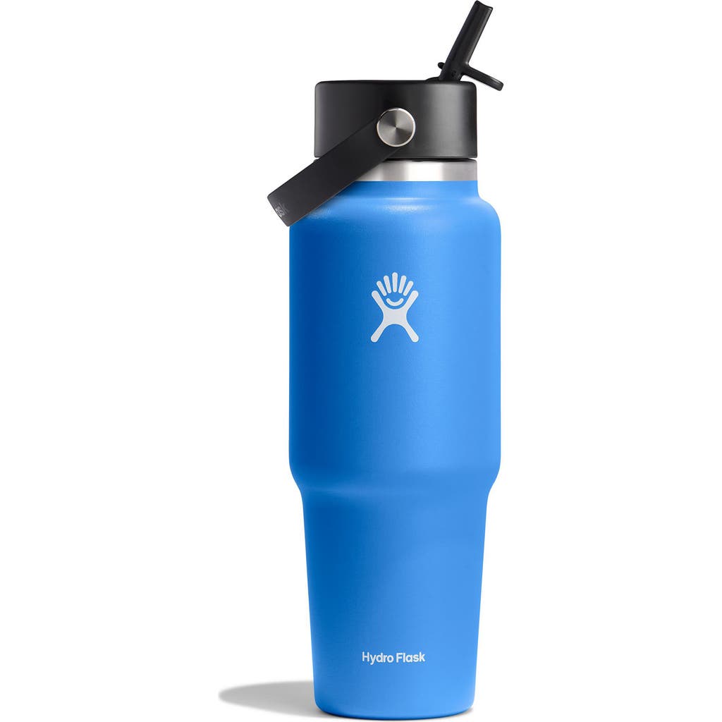 HYDRO FLASK HYDRO FLASK 32-OUNCE WIDE MOUTH TRAVEL WATER BOTTLE WITH FLEX STRAW CAP