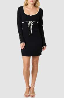 All in Favor Long Sleeve Knit Minidress