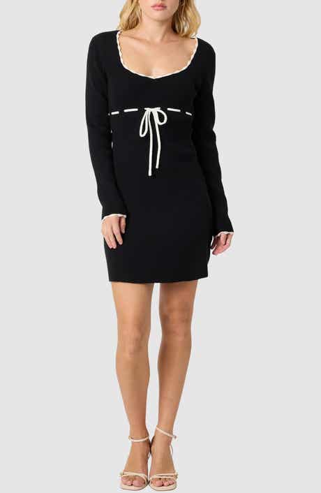 All in Favor Long Sleeve Knit Minidress