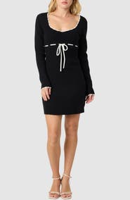 All in Favor Long Sleeve Knit Minidress