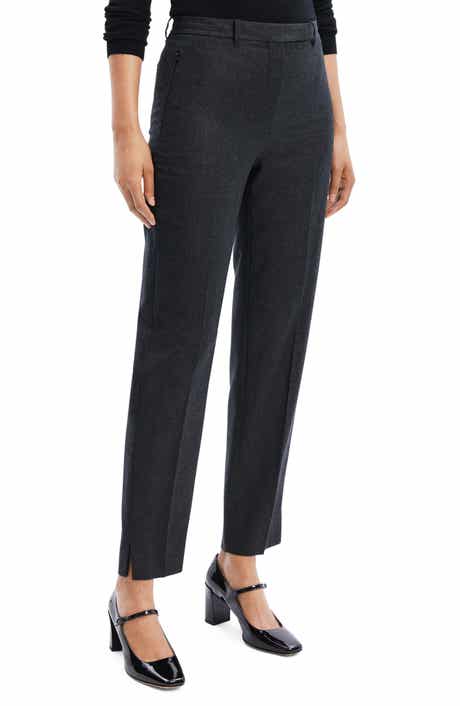 Theory Sleek Flannel High Waist Taper Pants