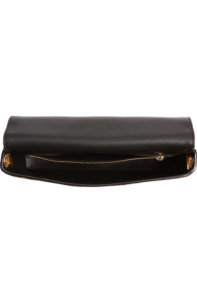 Saint Laurent Kate Leopard Print Calfskin Baguette Bag, Alternate, color,