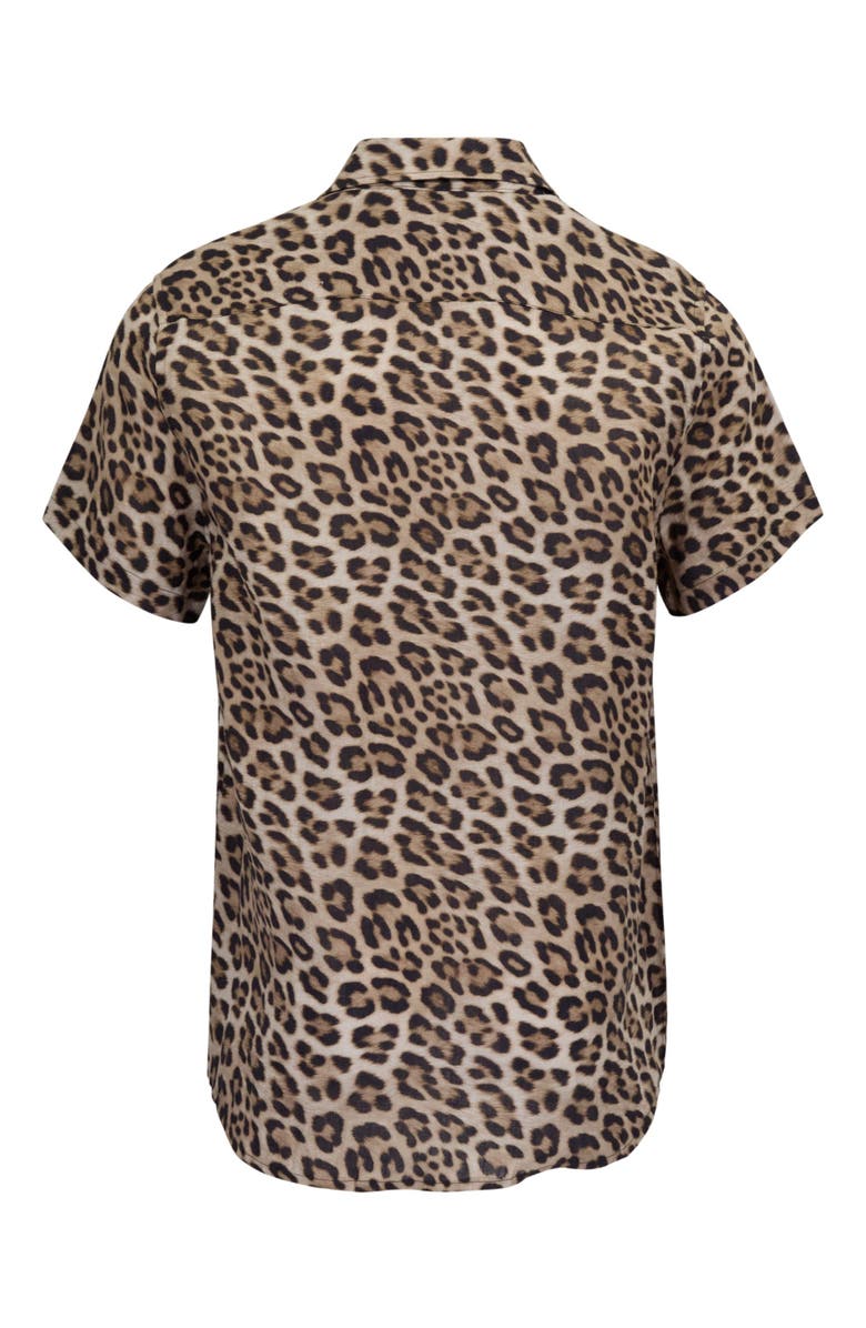 Lords of Harlech Leopard Mens Linen Button-up Shirt, Alternate, color, Leopard Brown