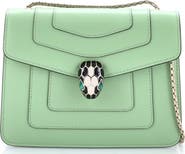 Pre-Owned Bvlgari Serpenti Forever Square Shoulder Bag Leather Small