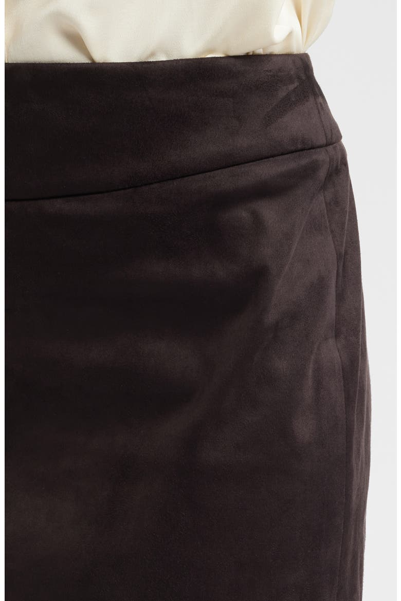 Faux Suede Skirt, Alternate, color, ESPRESSO