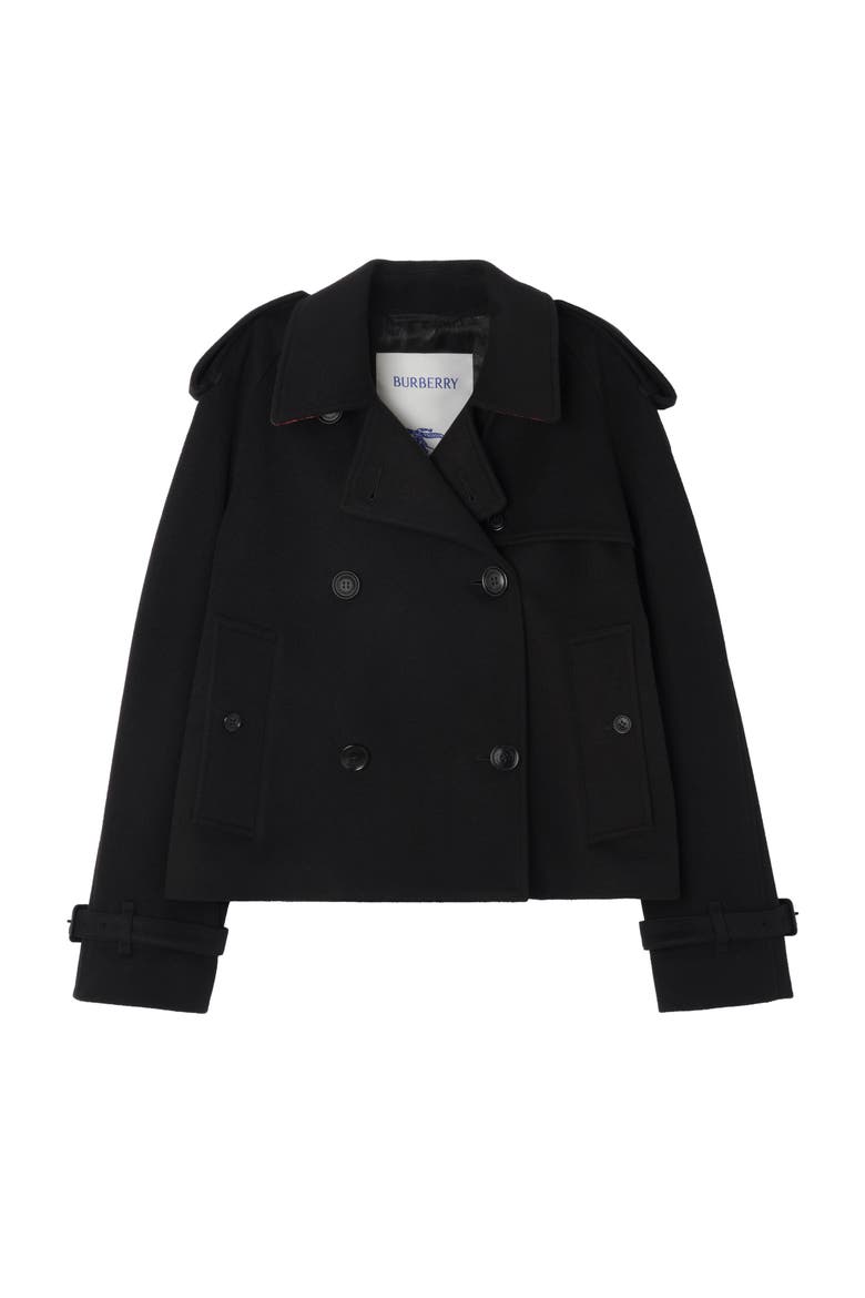Cropped Cashmere Mayfair Trench Jacket, Main, color, Black