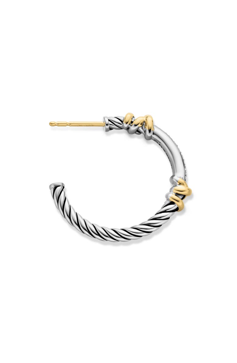 David Yurman Petite Helena Wrap Hoop Earrings with 18K Gold & Diamonds, Alternate, color, Diamond/ Yellow Gold