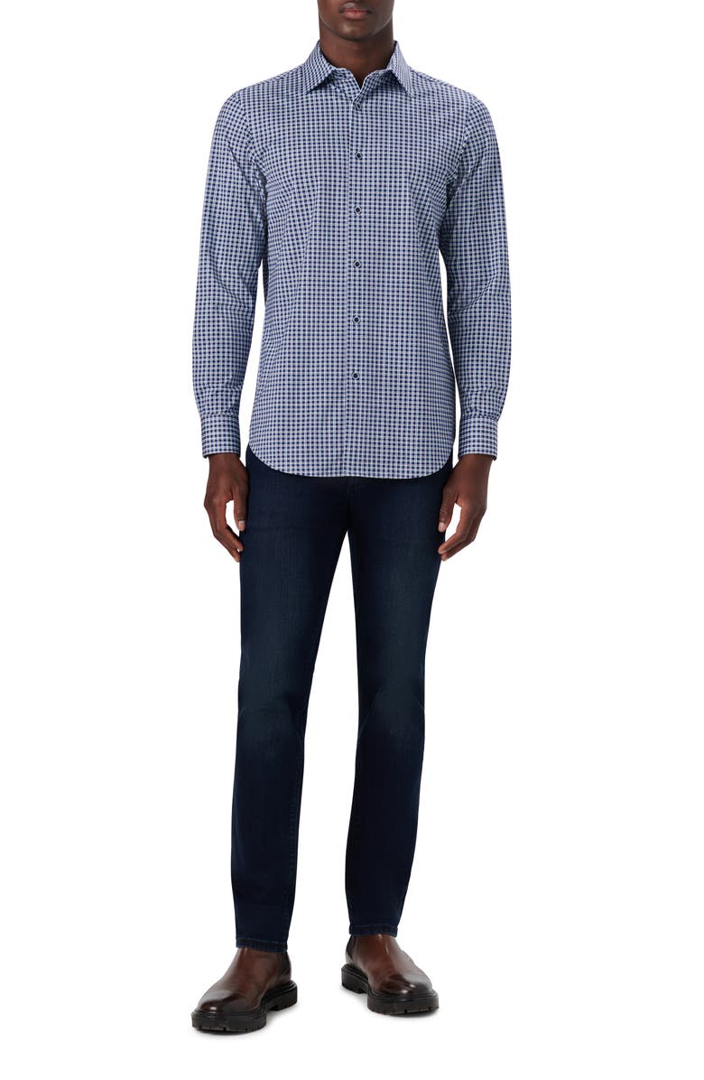 Bugatchi OoohCotton<sup>®</sup> Check Button-Up Shirt, Alternate, color, 