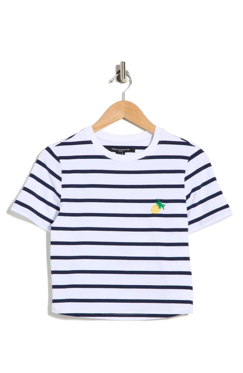 French Connection Rallie Stripe T-Shirt, Main, color, Navy/ White Stripe