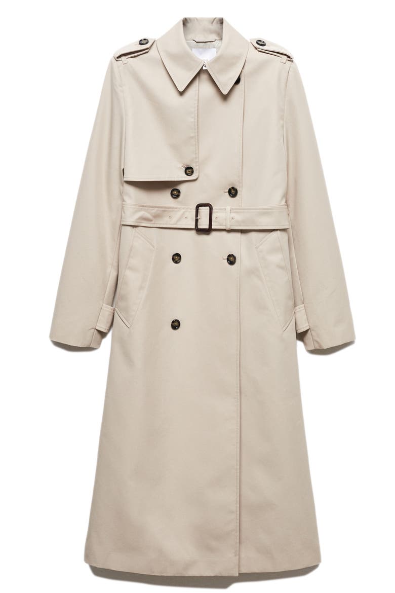 Double Breasted Water Repellent Trench Coat, Alternate, color, LIGHT PASTEL GREY