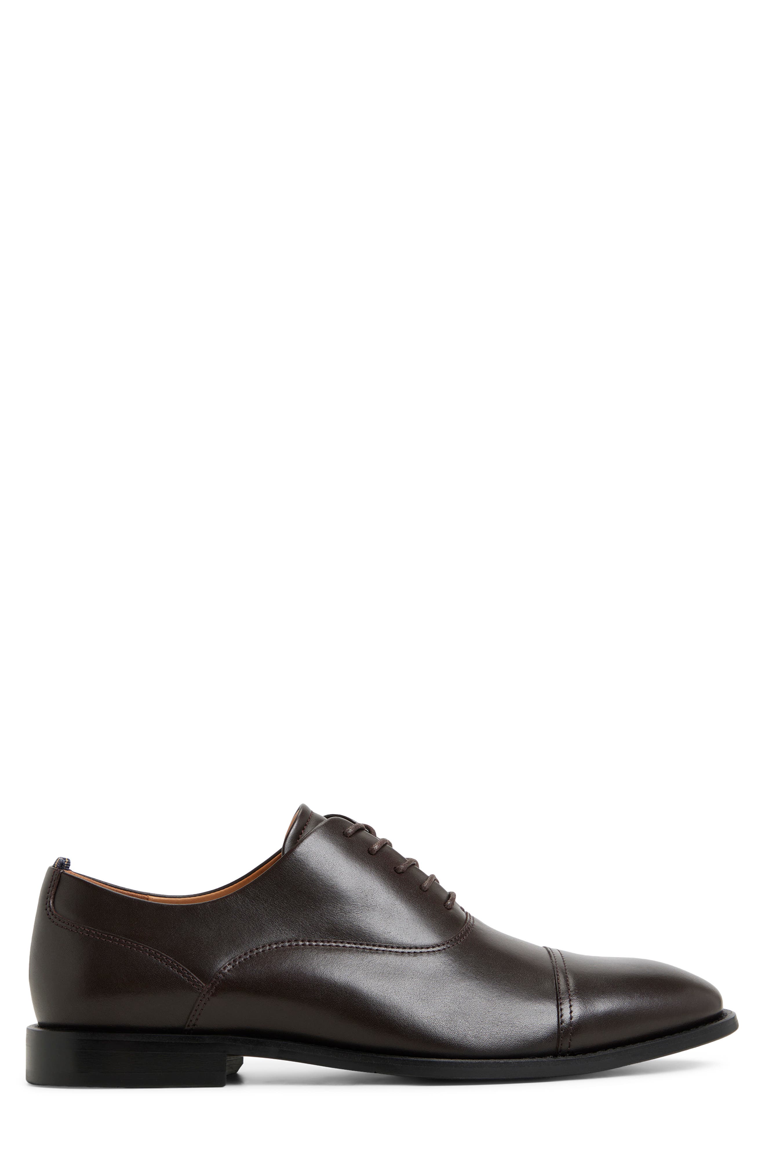 Brooks Brothers Cassel Cap Toe Oxford, Alternate, color, Dark Brown