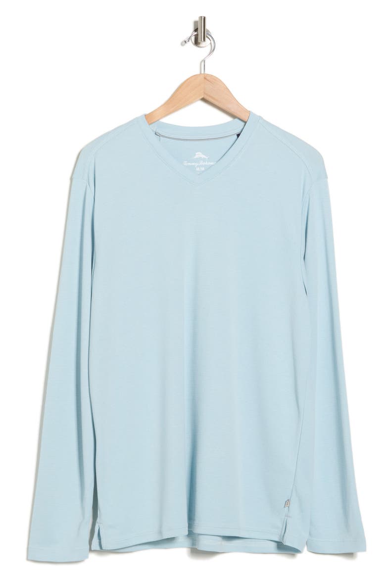 Tranquil Bay V-Neck Long Sleeve T-Shirt, Alternate, color, STERLING BLUE