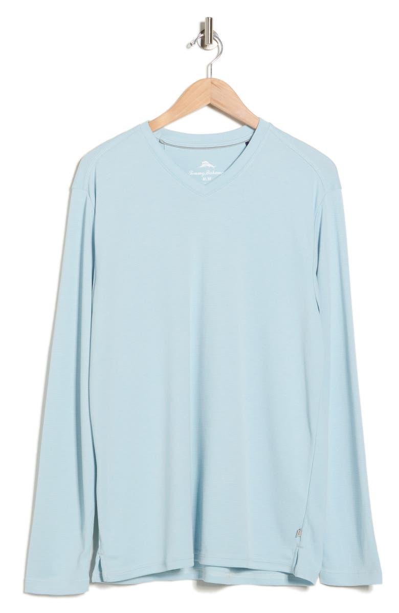Tommy Bahama Tranquil Bay V-Neck Long Sleeve T-Shirt, Alternate, color, Sterling Blue