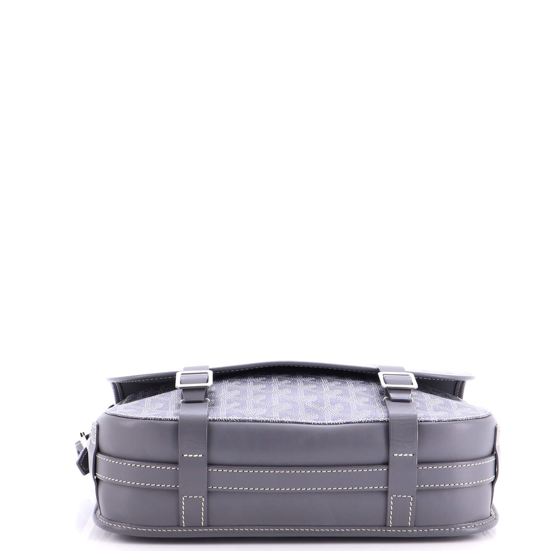 Pre-Owned Goyard Belvedere Messenger Bag Coated Canvas MM, Alternate, color, Gray