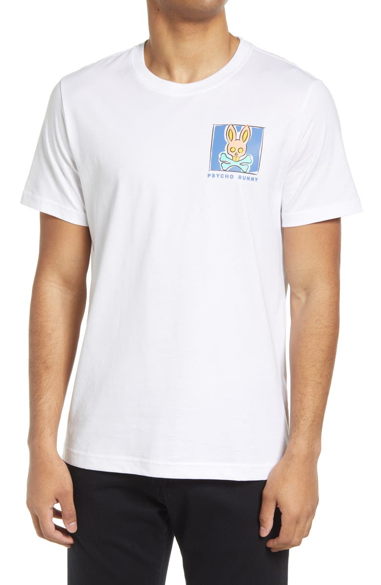 Psycho Bunny Men's James Bunny in a Box Cotton Graphic Tee, Main, color, 