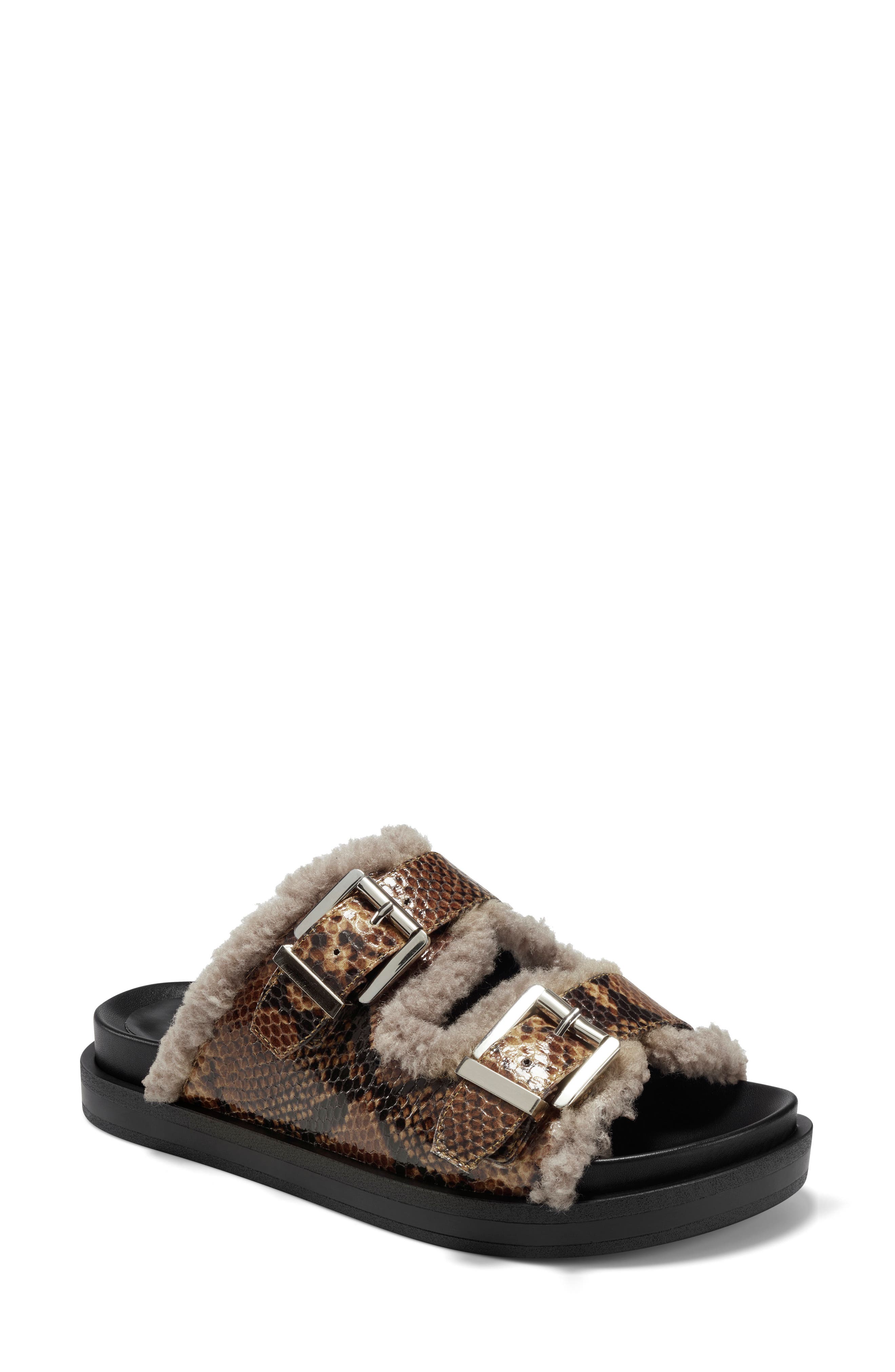 Aerosoles Olivia Faux Shearling Sandal, Main, color, 