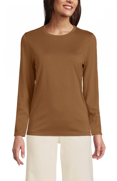 Relaxed Supima Cotton Long Sleeve Crew Neck T-Shirt