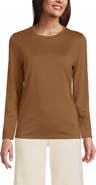 Lands' End Plus Size Supima Cotton Long Sleeve Crewneck T-Shirt