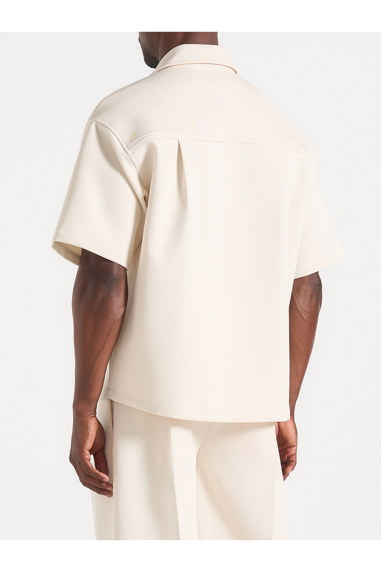 Brook Unisex Signature Twill Boxy Shirt, Alternate, color, Cream