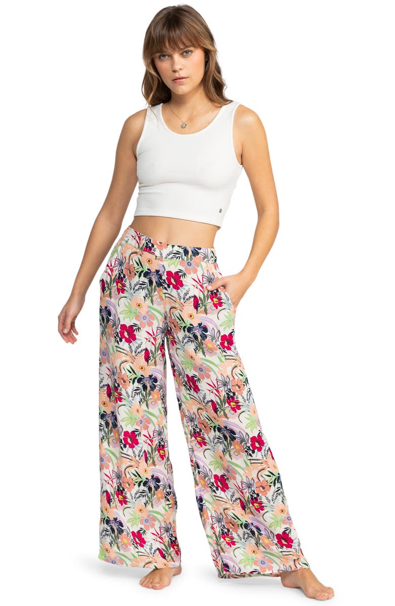 Roxy Midnight New Avenue Print Wide Leg Pants, Alternate, color,