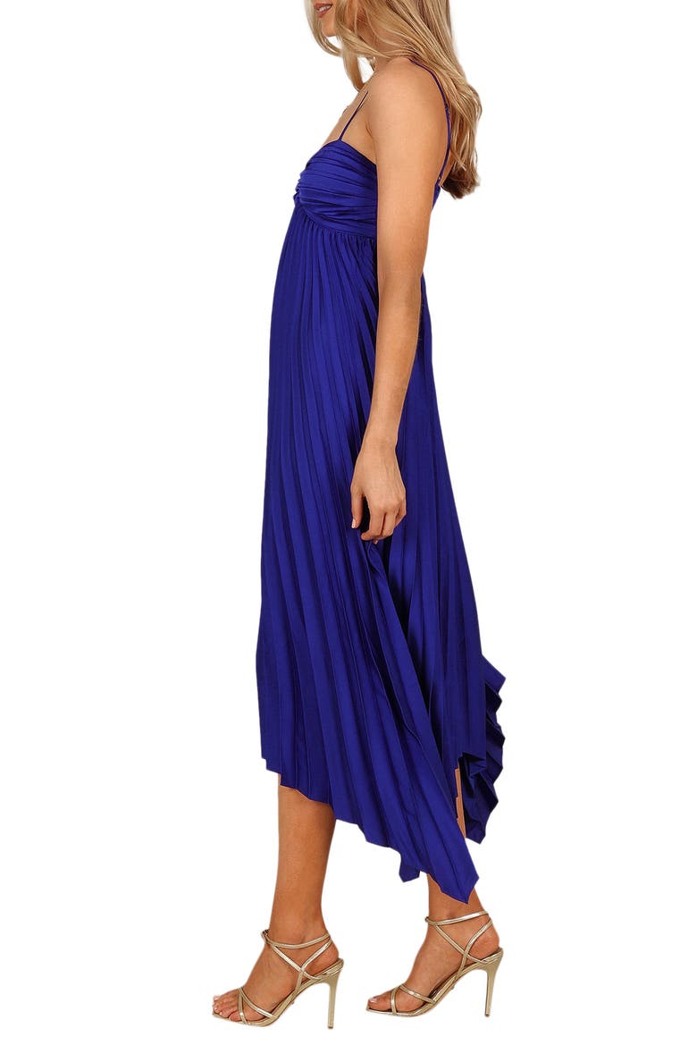 Vikki Pleated Sleeveless Satin Maxi Dress, Alternate, color, ROYAL BLUE