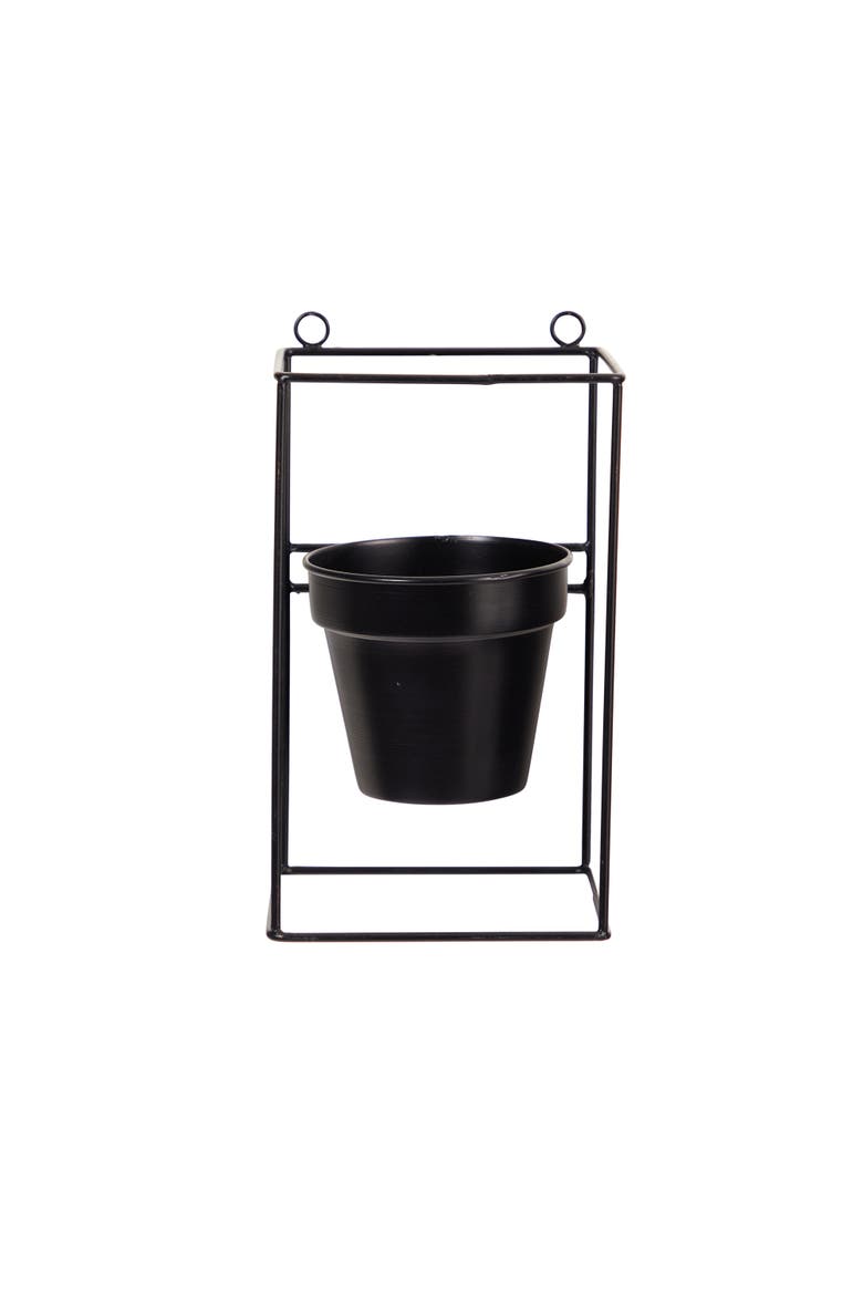 11-in Decorative Wall Planter, Main, color, Black