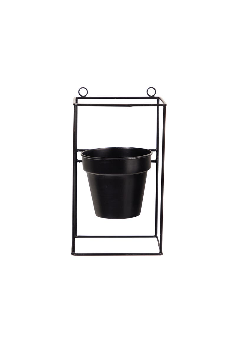 NEARLY NATURAL 11-in Decorative Wall Planter, Main, color, Black
